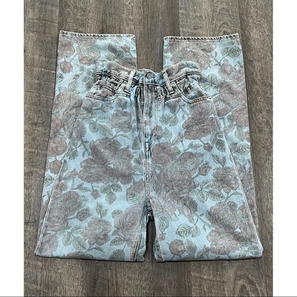 Ganni x Levis Floral Print Hi Rise Straight Leg Size 27 x 31 - Picture 3 of 11